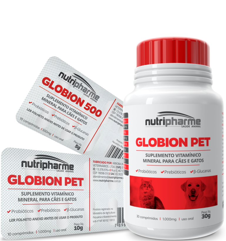 GLOBION PET / 500 SUPLEMENTO VITAMÍNICO MINERAL PARA CÃES E GATOS