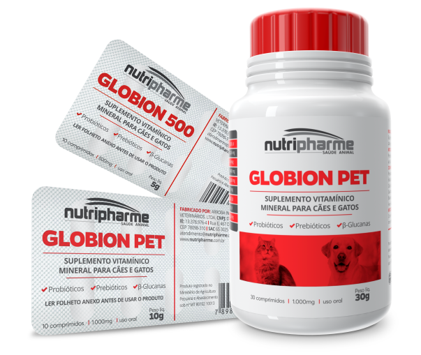 GLOBION PET / 500 SUPLEMENTO VITAMÍNICO MINERAL PARA CÃES E GATOS